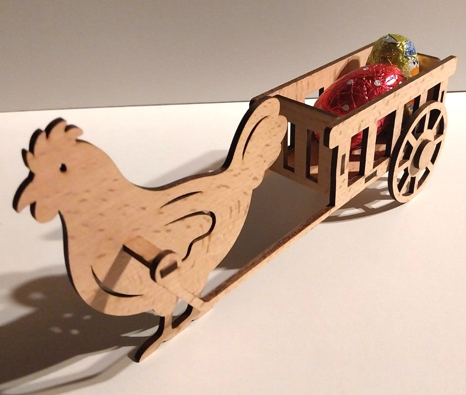 Poule avec charrette